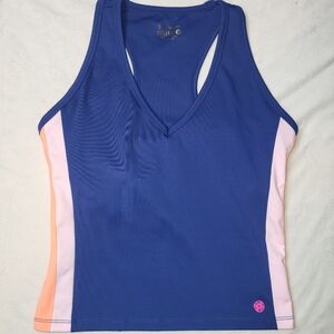 Lilly Pulitzer Luxletic Oyster Bay Sports Tank Top Built In Bra Women's Size Med